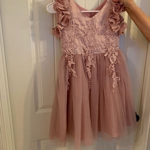 Rose Colored Church or Flowergirl Dress